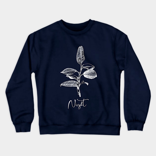 Night. Graphic image of ficus for designs. Crewneck Sweatshirt by ElizabethArt